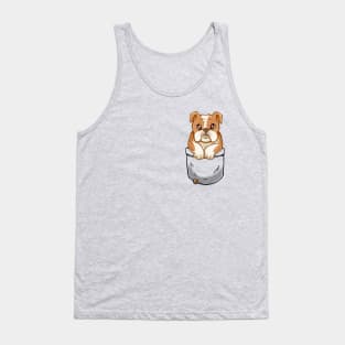 Pocket Cute English Bulldog Puppy Tank Top